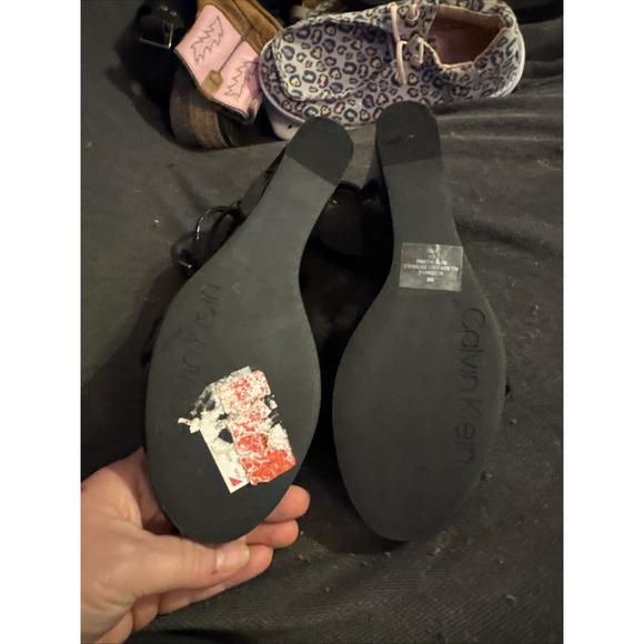 Calvin Klein Women's Belliny Wedge Sandal Black Patent 8 - Picture 5 of 5